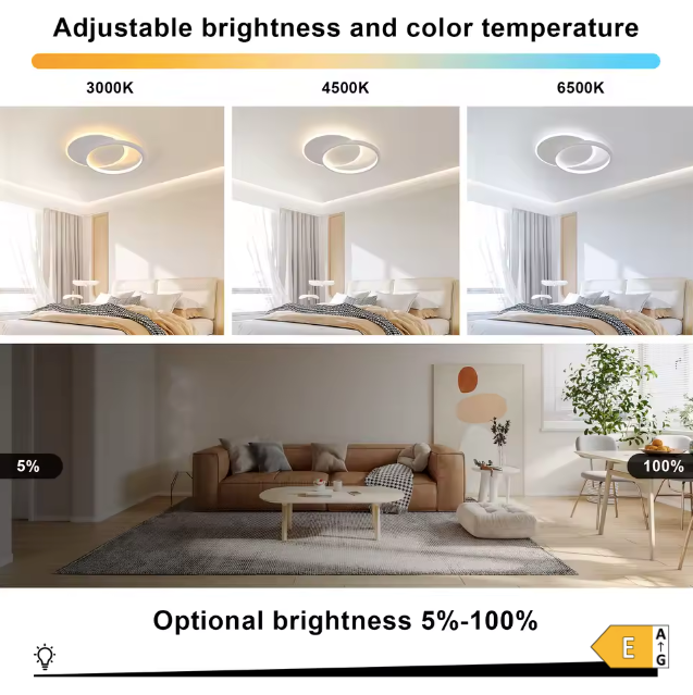 Dimmable LED Ceiling Light 2 Circles