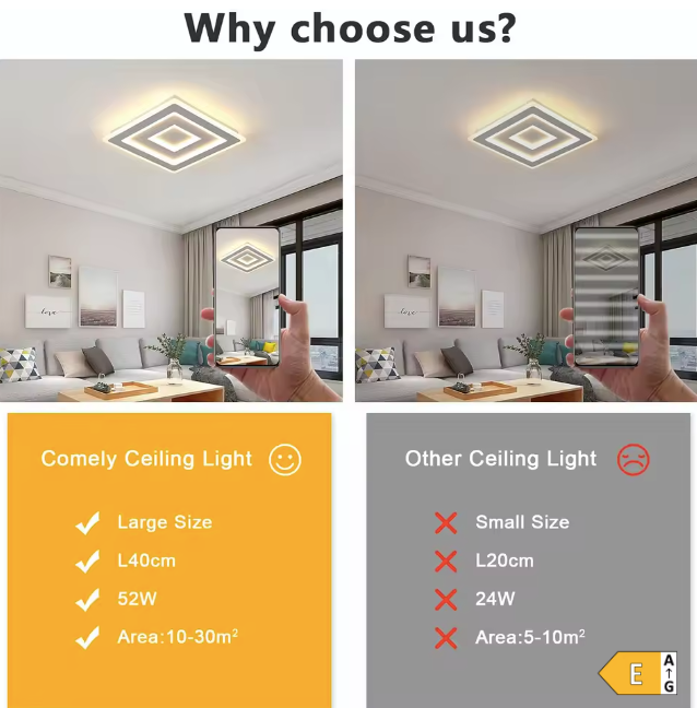 Modern Triple Square LED Ceiling Light