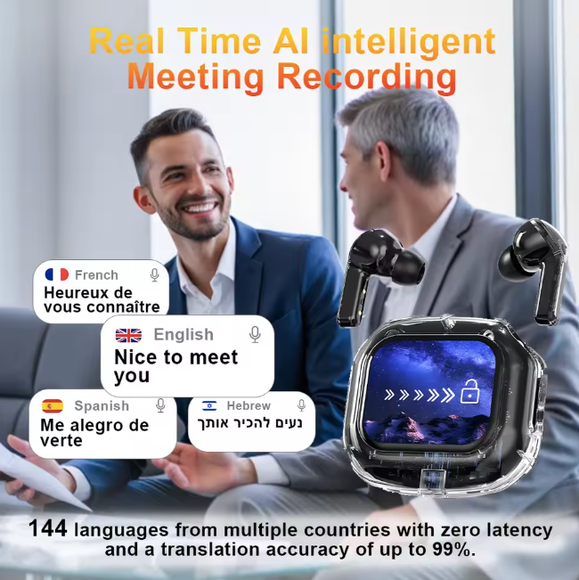 Translation Headphones with Multifunction Touch Screen