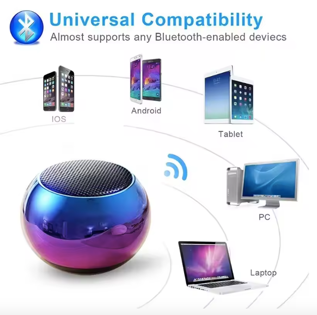 Bluetooth Speaker Portable Small Steel Gun Metal