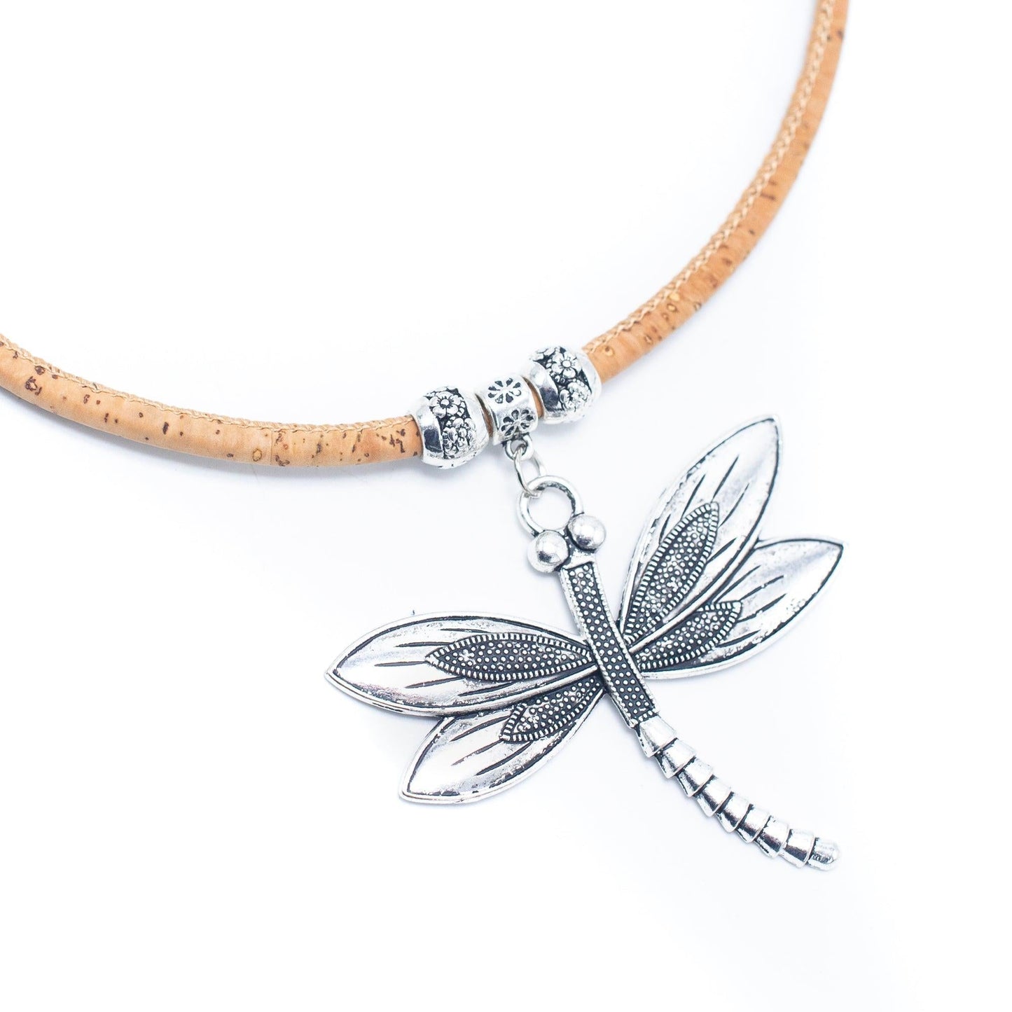 Natural Cork handmade dragonfly necklace N-317-5-2