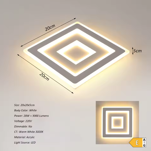 Modern Triple Square LED Ceiling Light