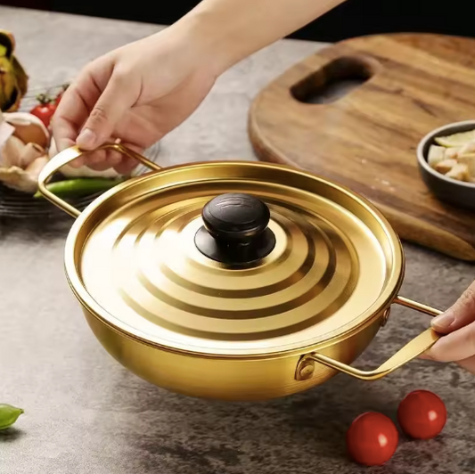 Stainless Steel Gold Saucepan Dry Pots