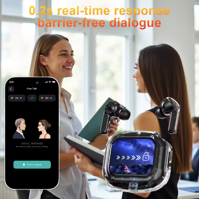 Translation Headphones with Multifunction Touch Screen