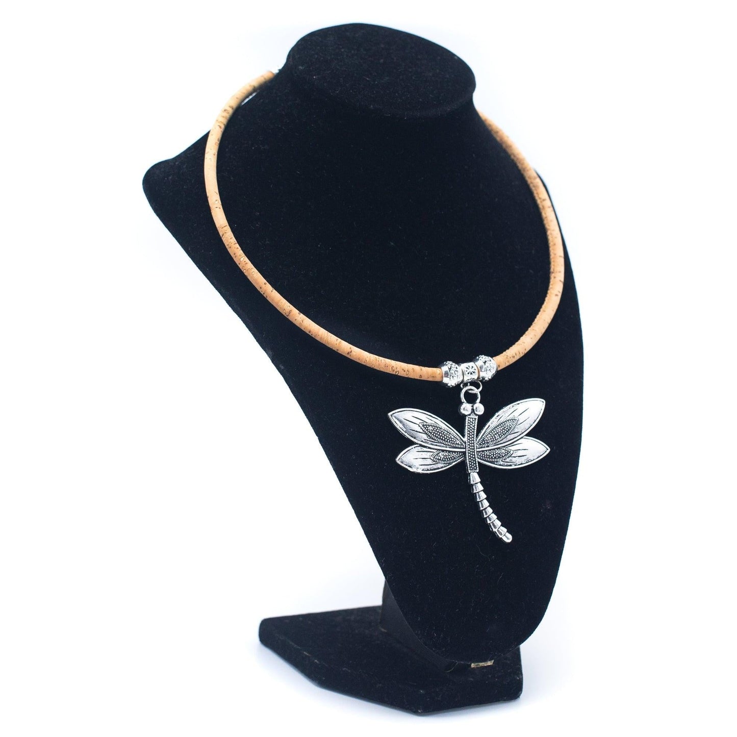 Natural Cork handmade dragonfly necklace N-317-5-0