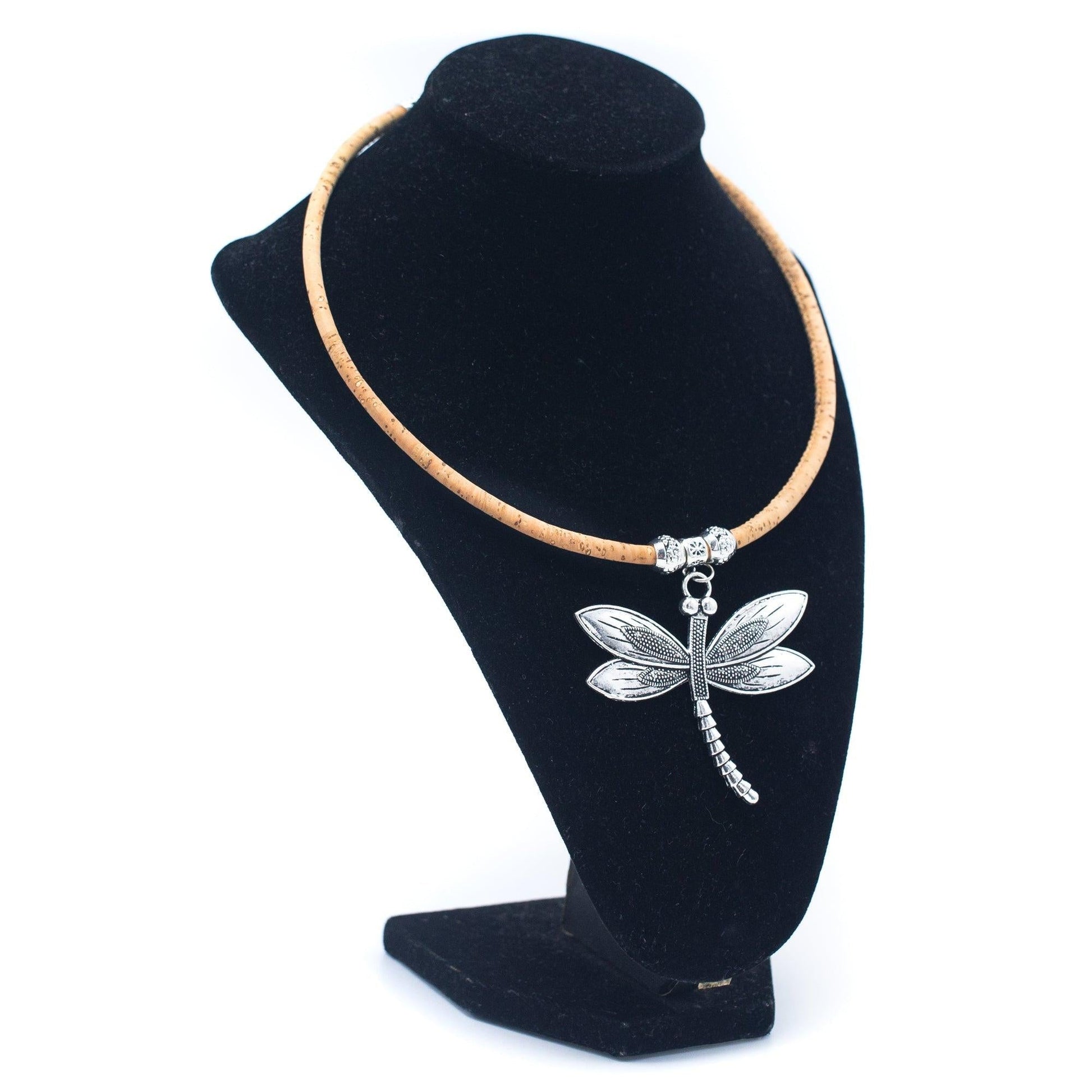 Natural Cork handmade dragonfly necklace N-317-5-0