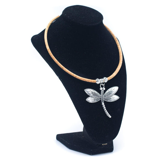 Natural Cork handmade dragonfly necklace N-317-5-0