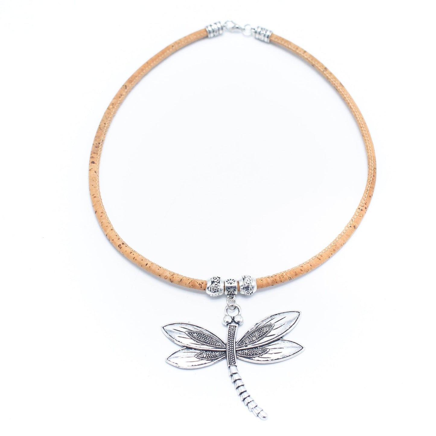 Natural Cork handmade dragonfly necklace N-317-5-1