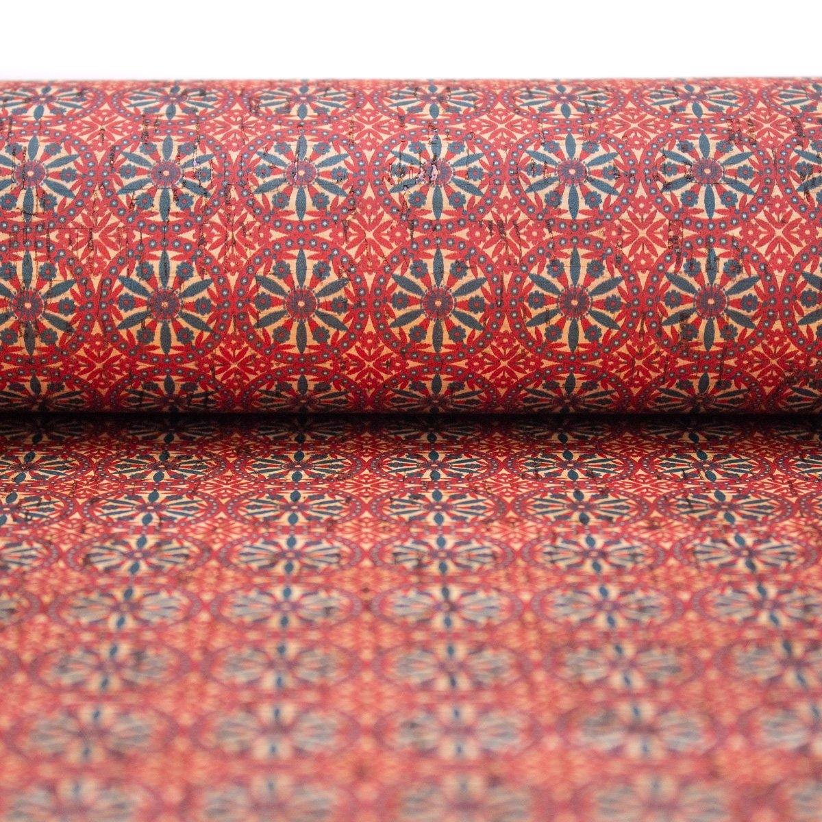 Red geometric cork material - wholesale COF-400-3