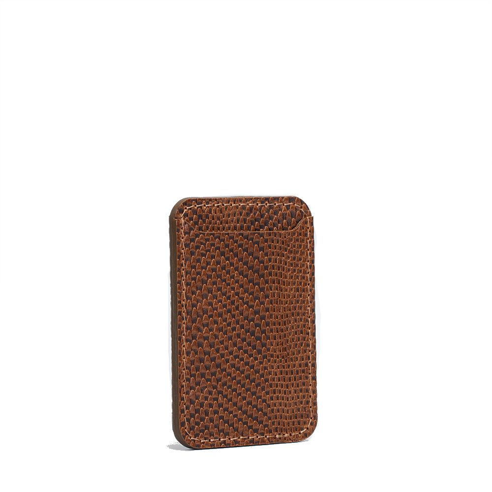 Leather wallet with MagSafe - Embossed Snake Print-3